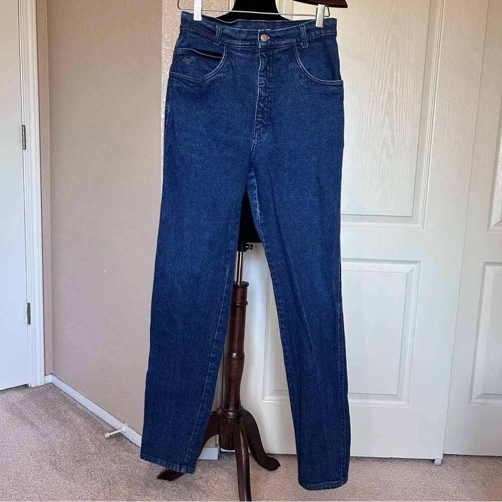 Vintage Roper High‎ Rise High Waisted Saddleback Bare Back Blue Jeans Size 7